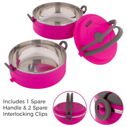 Healthy Human Go Pet Bento 2 x 450ml Bowl Ροζ 16oz HH-SOB36